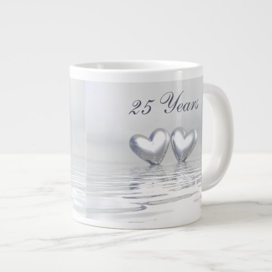 Zilver Jubileum Hearts Grote Koffiekop (Voorkant rechts)