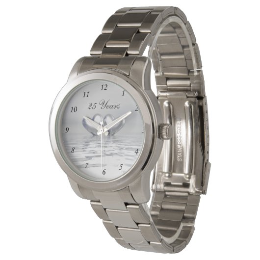 Zilver Jubileum Hearts Horloge (Gekanteld)