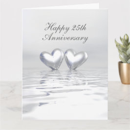 Zilver Jubileum Hearts Kaart