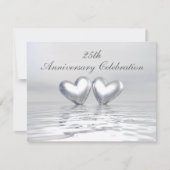 Zilver Jubileum Hearts Kaart (Voorkant)