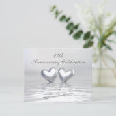 Zilver Jubileum Hearts Kaart (Staand voorkant)
