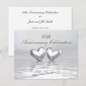 Zilver Jubileum Hearts Kaart (Voorkant / Achterkant)