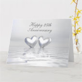 Zilver Jubileum Hearts Kaart (Gele Bloem)
