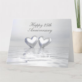 Zilver Jubileum Hearts Kaart