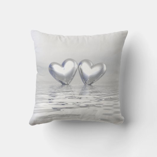 Zilver Jubileum Hearts Kussen (Achterkant)