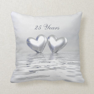 Zilver Jubileum Hearts Kussen