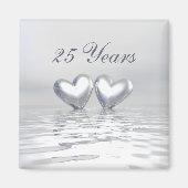 Zilver Jubileum Hearts Magneet (Voorkant)