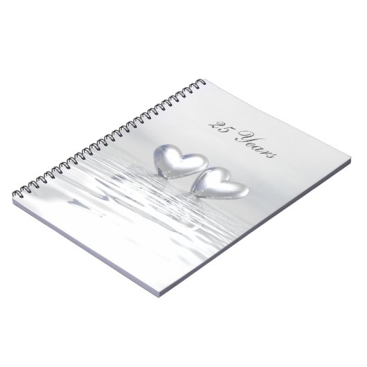 Zilver Jubileum Hearts Notitieboek (Linkerzijde)