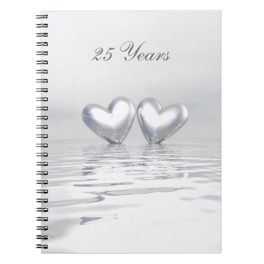 Zilver Jubileum Hearts Notitieboek (Voorkant)
