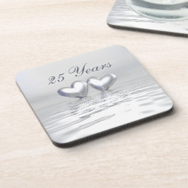 Zilver Jubileum Hearts Onderzetter