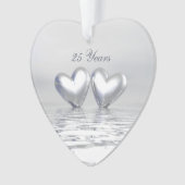 Zilver Jubileum Hearts Ornament (voorkant)
