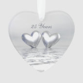 Zilver Jubileum Hearts Ornament (voorkant)