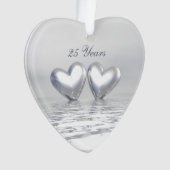 Zilver Jubileum Hearts Ornament (voorkant)