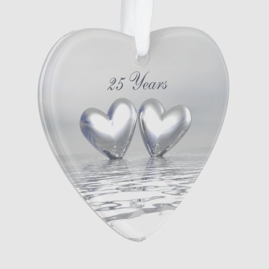 Zilver Jubileum Hearts Ornament (voorkant)