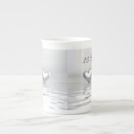 Zilver Jubileum Hearts Porselein Kop