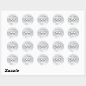 Zilver Jubileum Hearts Ronde Sticker (Vel)