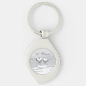 Zilver Jubileum Hearts Sleutelhanger (Voorkant)