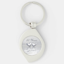 Zilver Jubileum Hearts Sleutelhanger