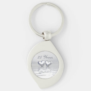Zilver Jubileum Hearts Sleutelhanger