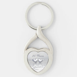 Zilver Jubileum Hearts Sleutelhanger