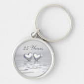 Zilver Jubileum Hearts Sleutelhanger (Voorkant)