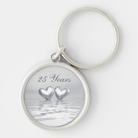 Zilver Jubileum Hearts Sleutelhanger (Voorkant)