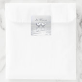 Zilver Jubileum Hearts Vierkante Sticker (Tas)