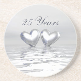 Zilver Jubileum Hearts Zandsteen Onderzetter