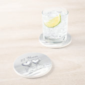 Zilver Jubileum Hearts Zandsteen Onderzetter (Zijkant)