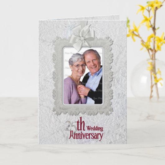 Zilver Jubileum Kaart (Gele Bloem)