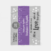 Zilver Jubileum paarse en grijs nog steeds verlief Fleece Deken (Voorkant)