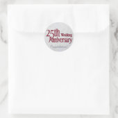 Zilver Jubileum Ronde Sticker (Tas)