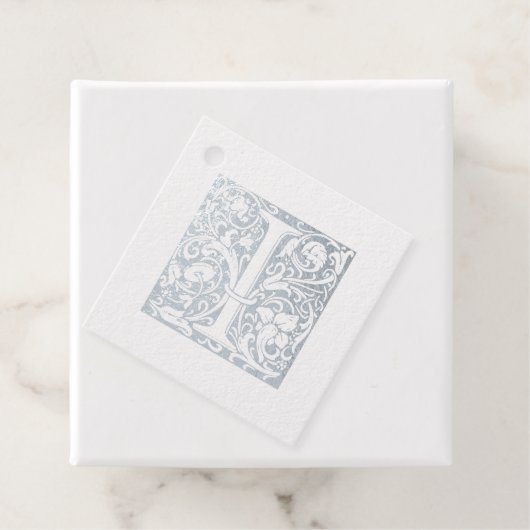 Zilver Jubileum verlicht Letter I Monogram Bedankjes Labels (Met doos)