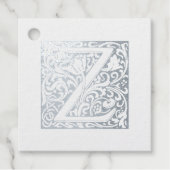 Zilver Jubileum verlicht Letter Z Monogram Bedankjes Labels (Voorkant)