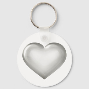 Zilver Jubileum - Zilver Glass Heart Sleutelhanger