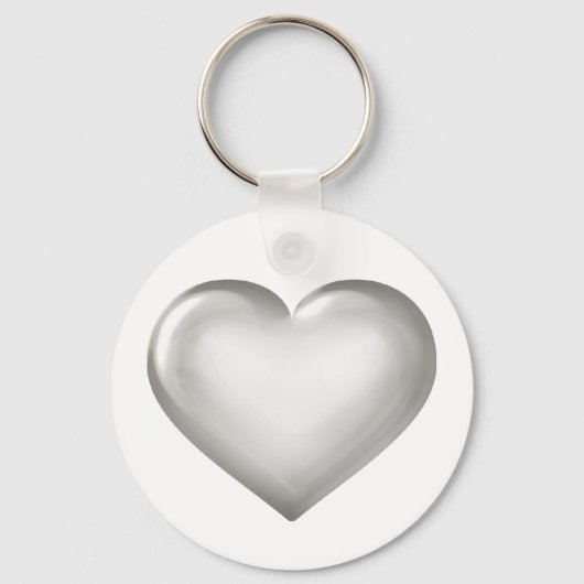 Zilver Jubileum - Zilver Glass Heart Sleutelhanger (Voorkant)