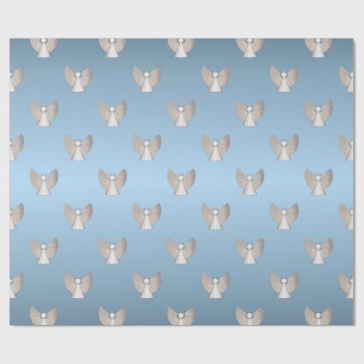 Zilver KerstAngels Cadeaupapier (Vlak)