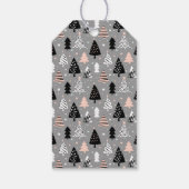 Zilver Kerstboom Patroon Cadeaulabel (Achterkant)