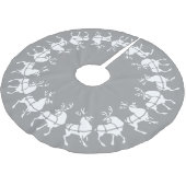 Zilver kerstboomhut Holiday Reindeer Decor Kerstboom Rok (Gekanteld)