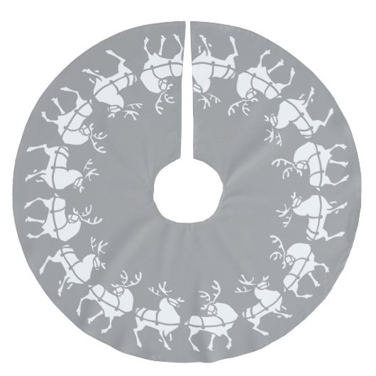 Zilver kerstboomhut Holiday Reindeer Decor Kerstboom Rok (Voorkant)