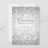 Zilver kerstfeest Glitter Winter Glam Kaart (Voorkant)