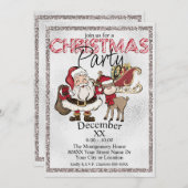 Zilver kerstkerstman en Rudolph de rendierster Kaart (Voorkant / Achterkant)