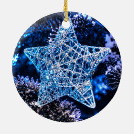 Zilver kerstster van Bethlehem Ornament (Achterkant)