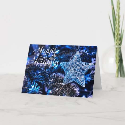 Zilver kerstster van Bethlehem Ornament Feestdagen Kaart (Voorkant)