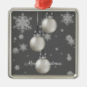 Zilver kerstversieringsfeestdag Ornament (Voorkant)