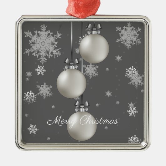 Zilver kerstversieringsfeestdag Ornament (Voorkant)