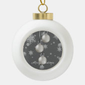 Zilver kerstversieringsfeestdag Ornament (Voorkant)