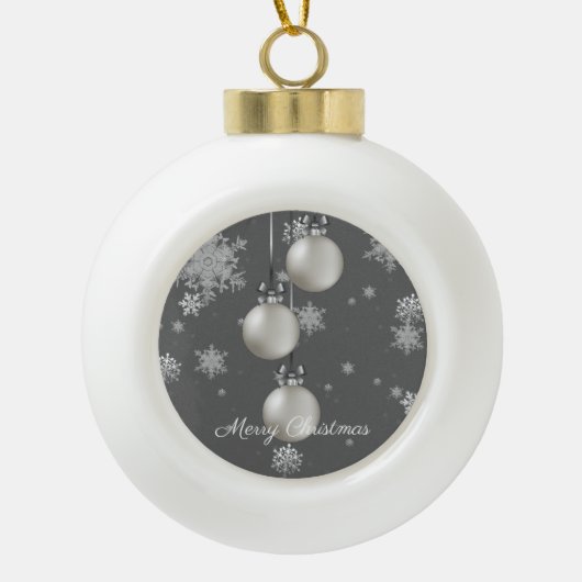 Zilver kerstversieringsfeestdag Ornament (Voorkant)