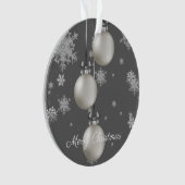 Zilver kerstversieringsfeestdag Ornament (voorkant)