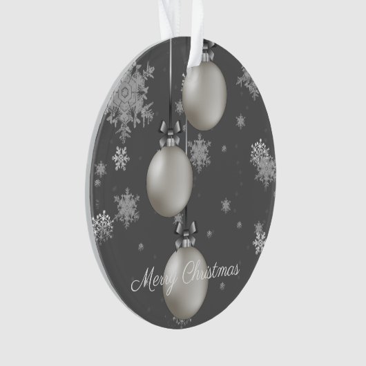 Zilver kerstversieringsfeestdag Ornament (voorkant)